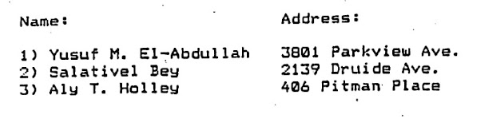 ISB founding document listing Black Muslim incorporators