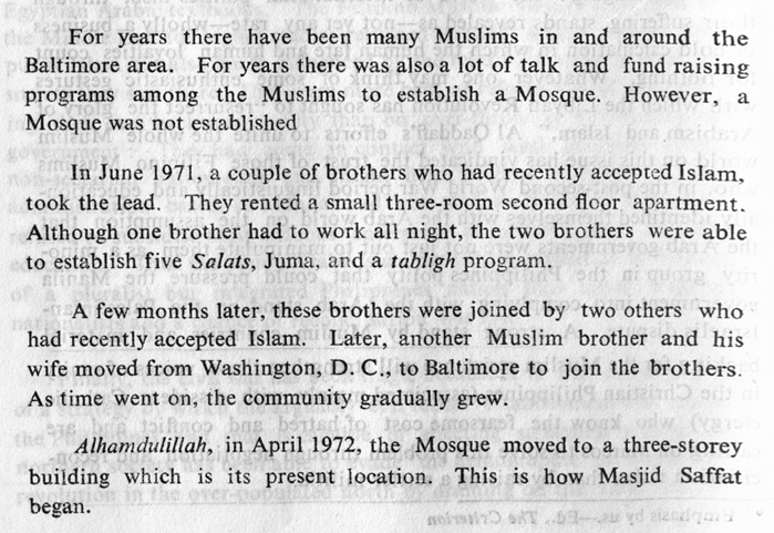Description of Masjid as-Saffat, 1973